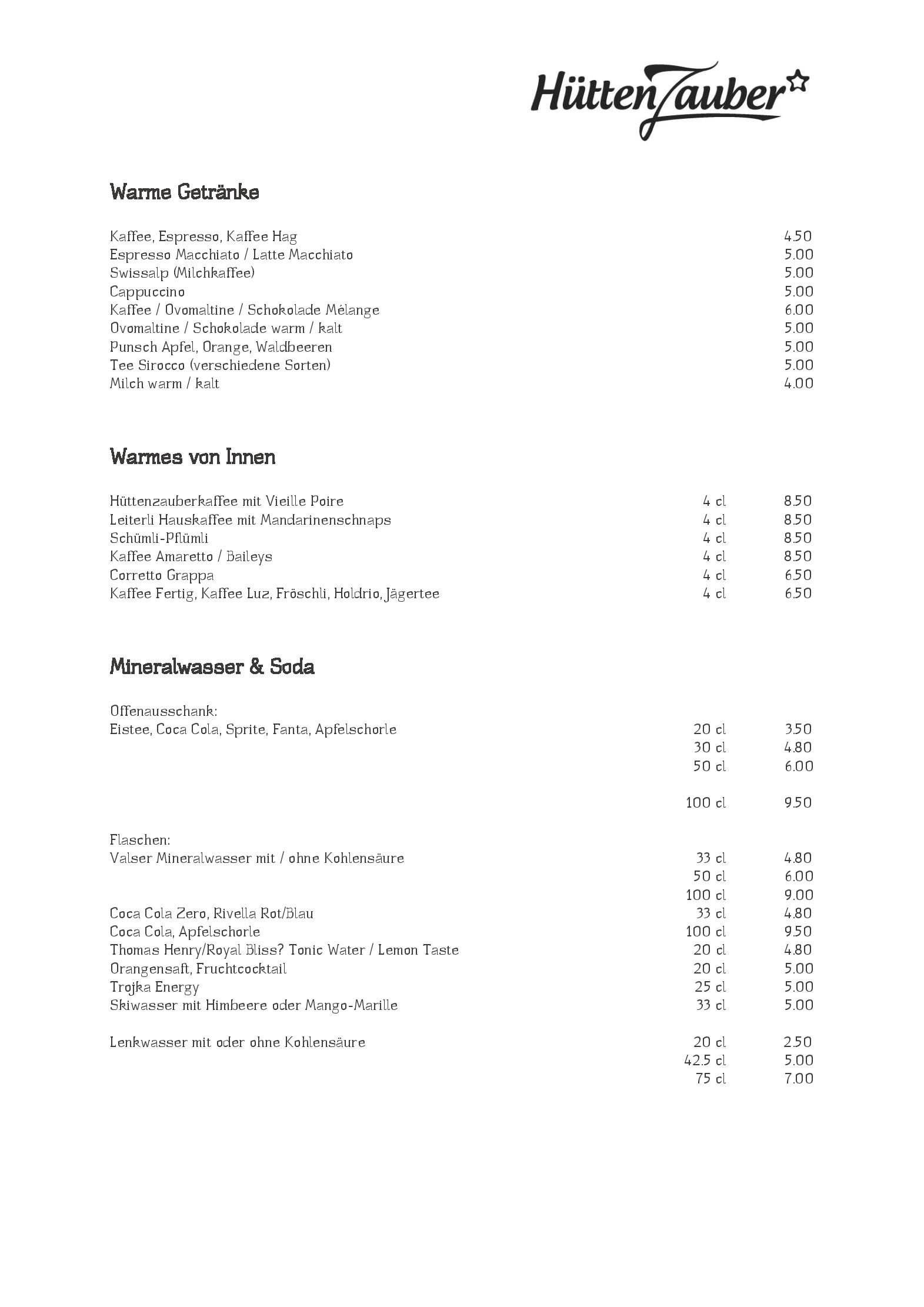 Speisekarte Berghotel Leiterli Restaurant in Lenk im Simmental, Seite 12