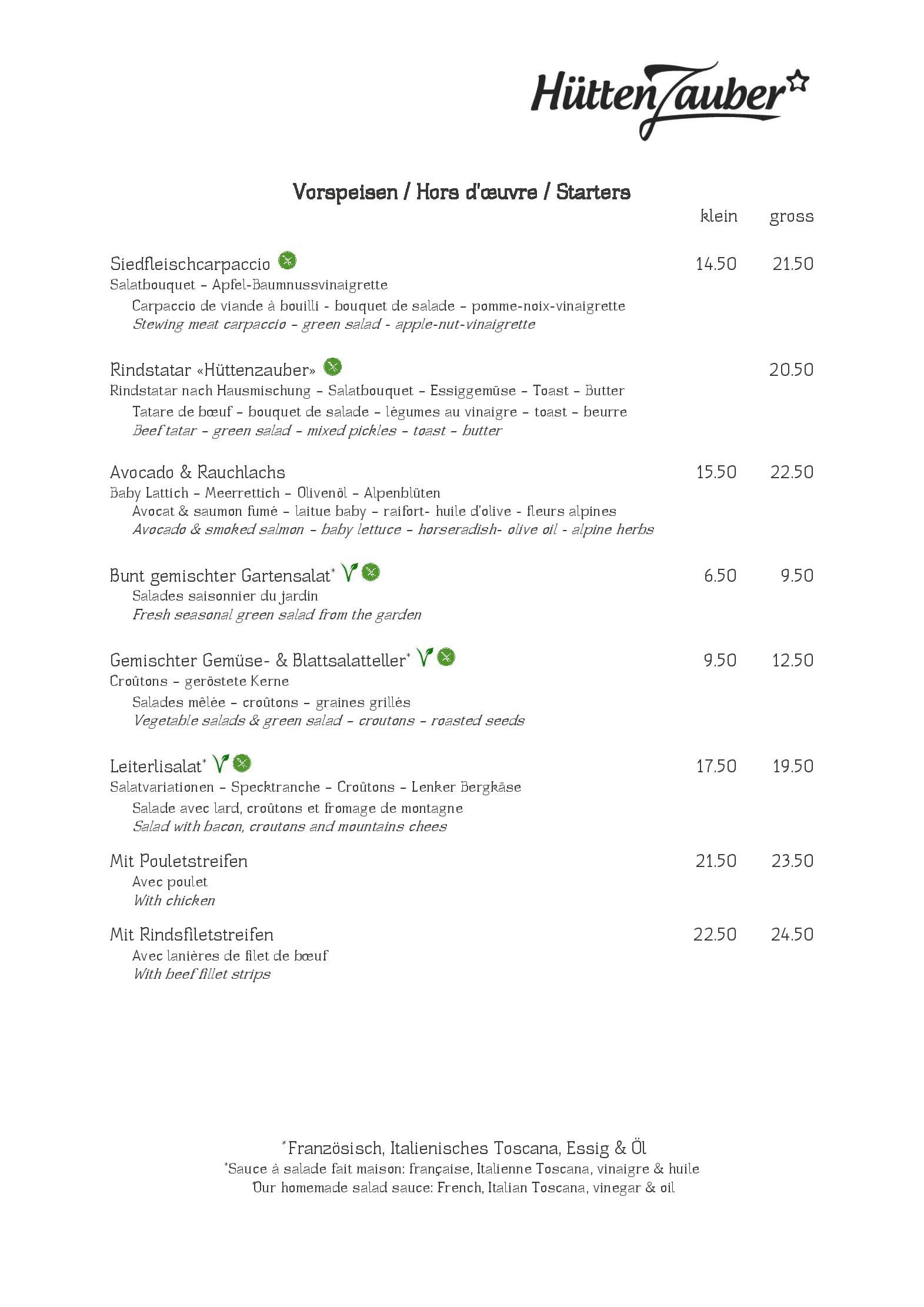 Speisekarte Berghotel Leiterli Restaurant in Lenk im Simmental, Seite 4