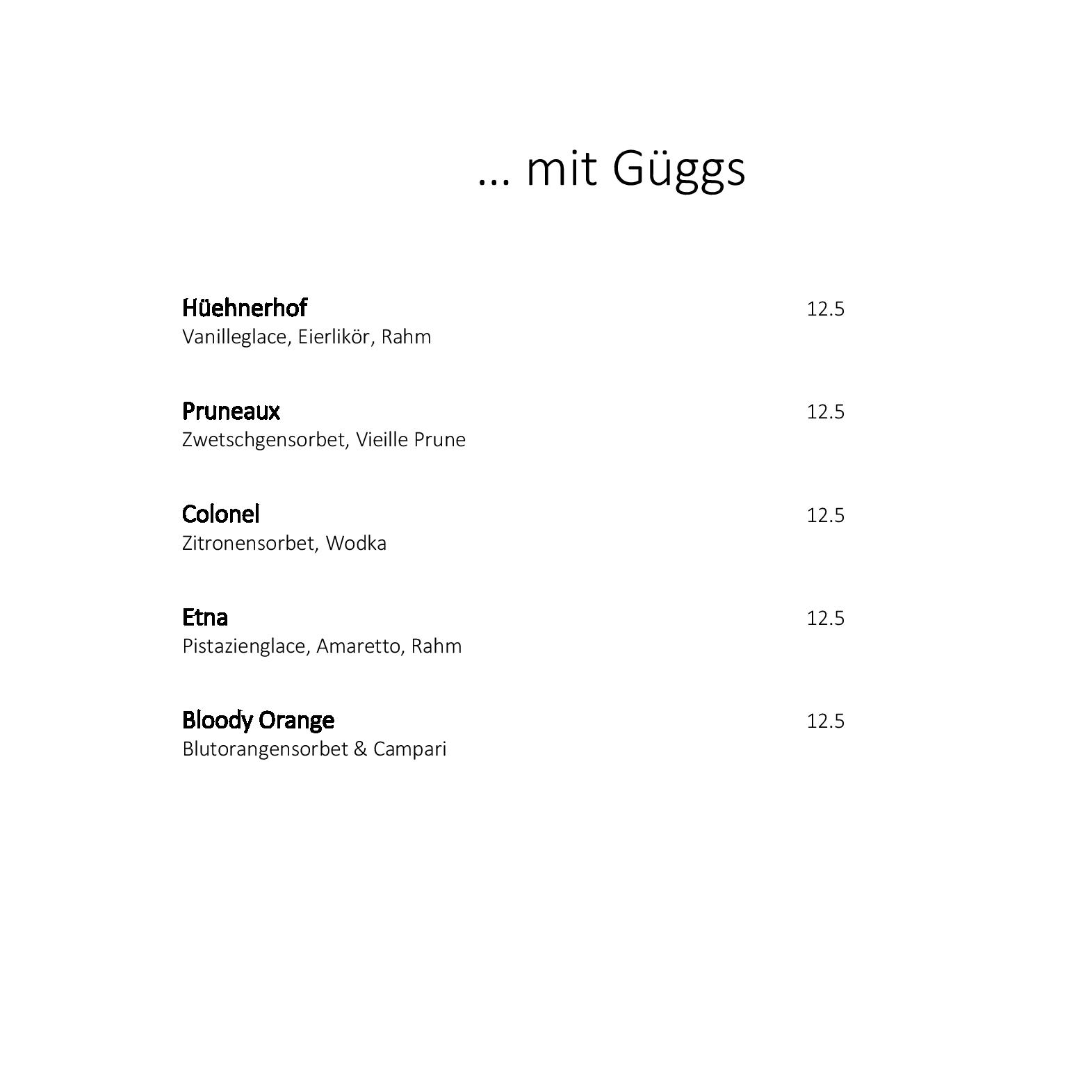 Speisekarte Hirschen, Gasthof in Regensdorf, Seite 4
