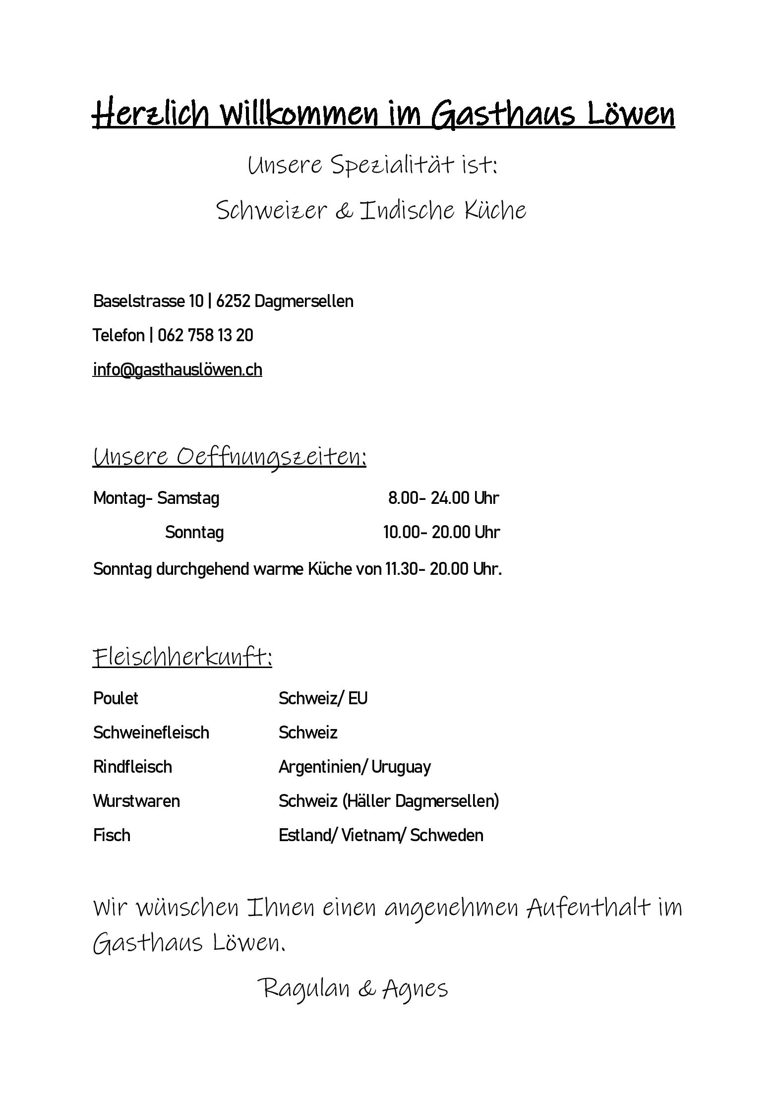 Speisekarte Gasthaus Löwen Restaurant in Dagmersellen, Seite 7