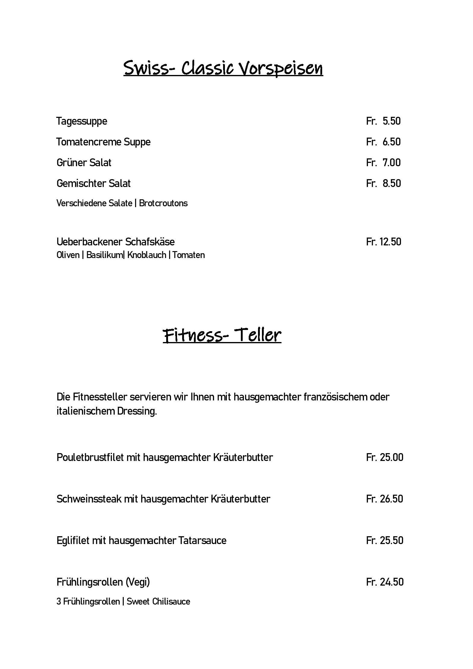 Speisekarte Gasthaus Löwen Restaurant in Dagmersellen, Seite 5