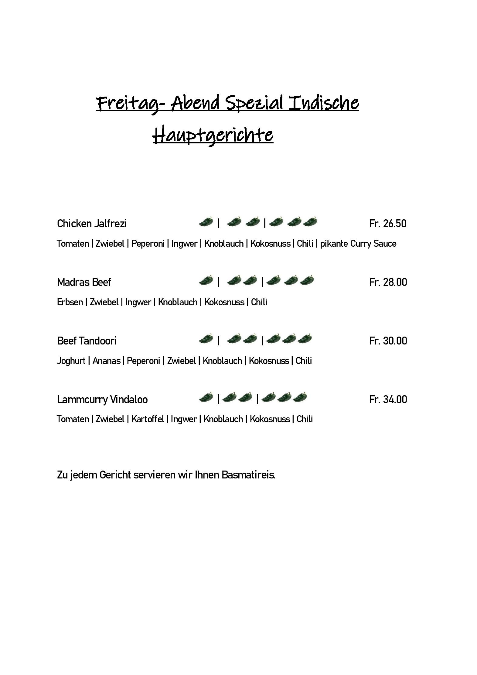 Speisekarte Gasthaus Löwen Restaurant in Dagmersellen, Seite 2