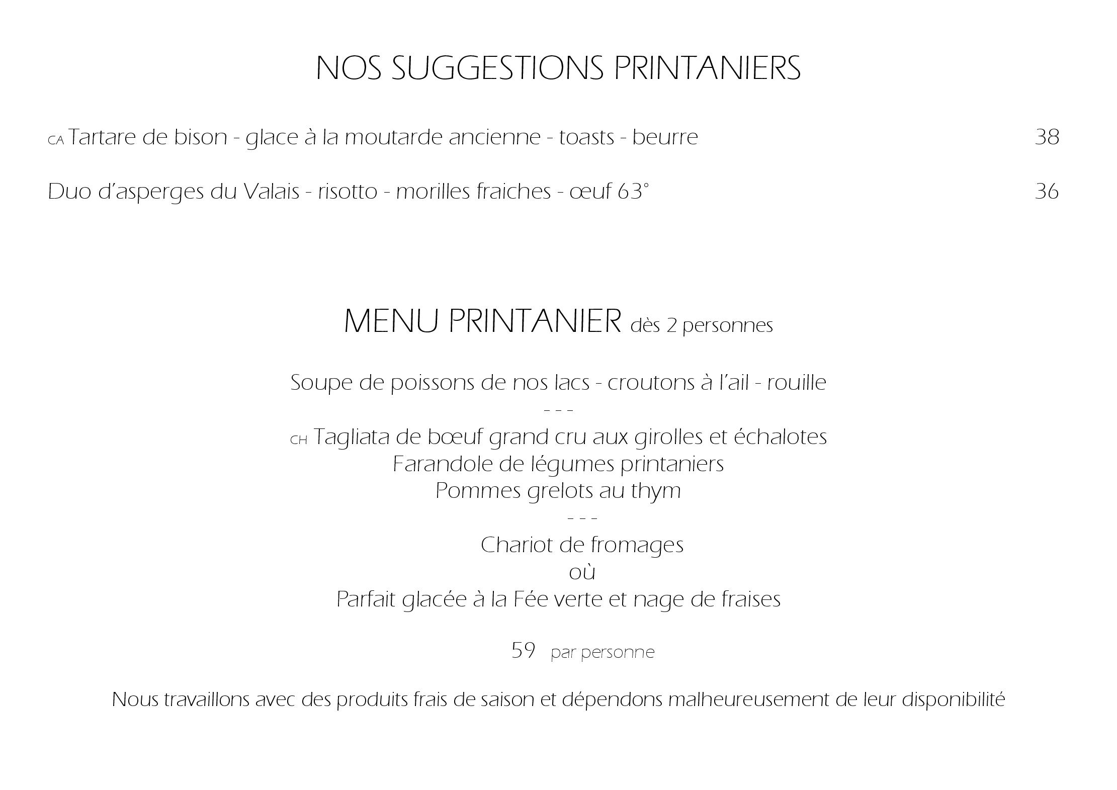Speisekarte Restaurant du Club Nautique in Morges, Seite 3