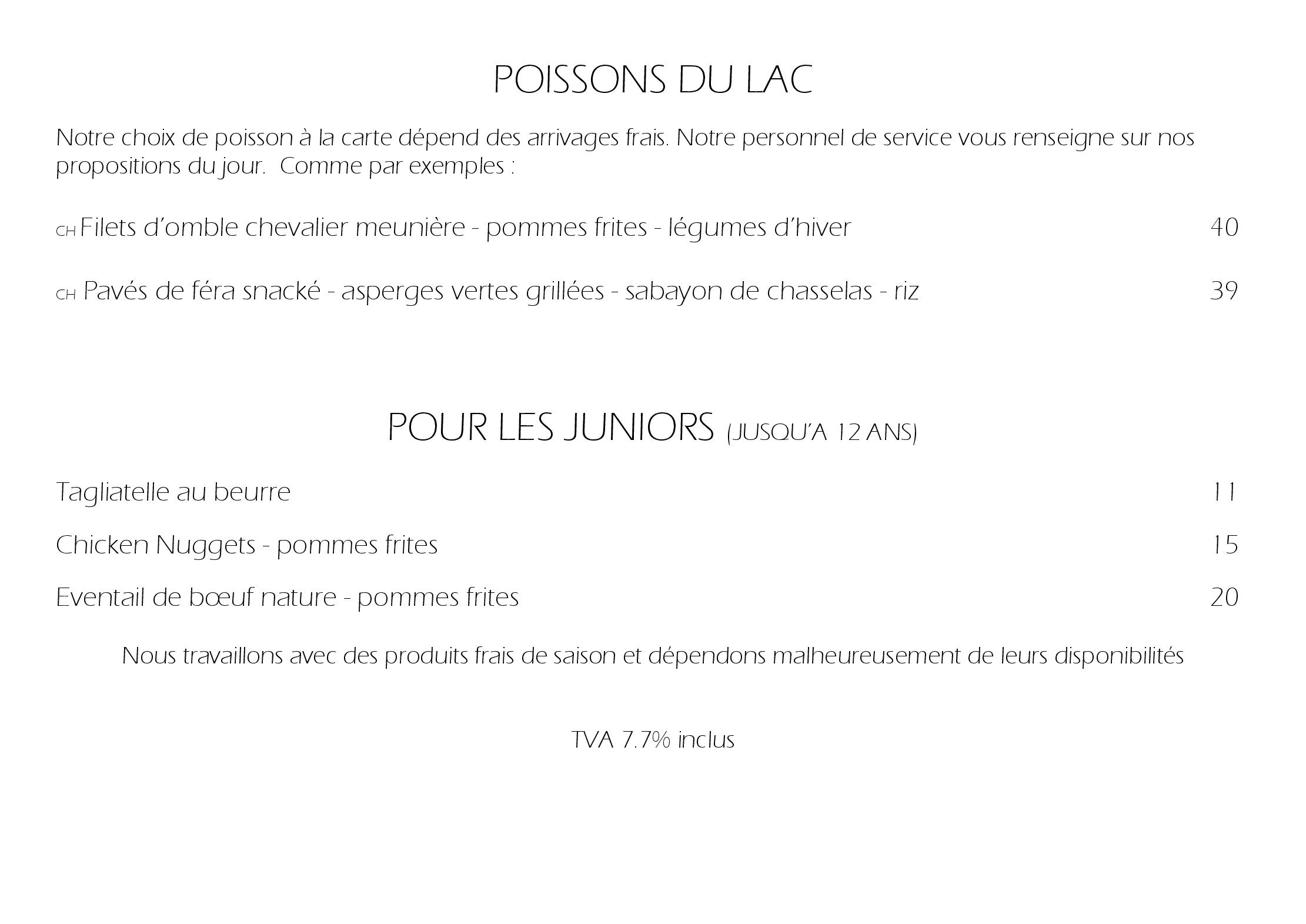 Speisekarte Restaurant du Club Nautique in Morges, Seite 6