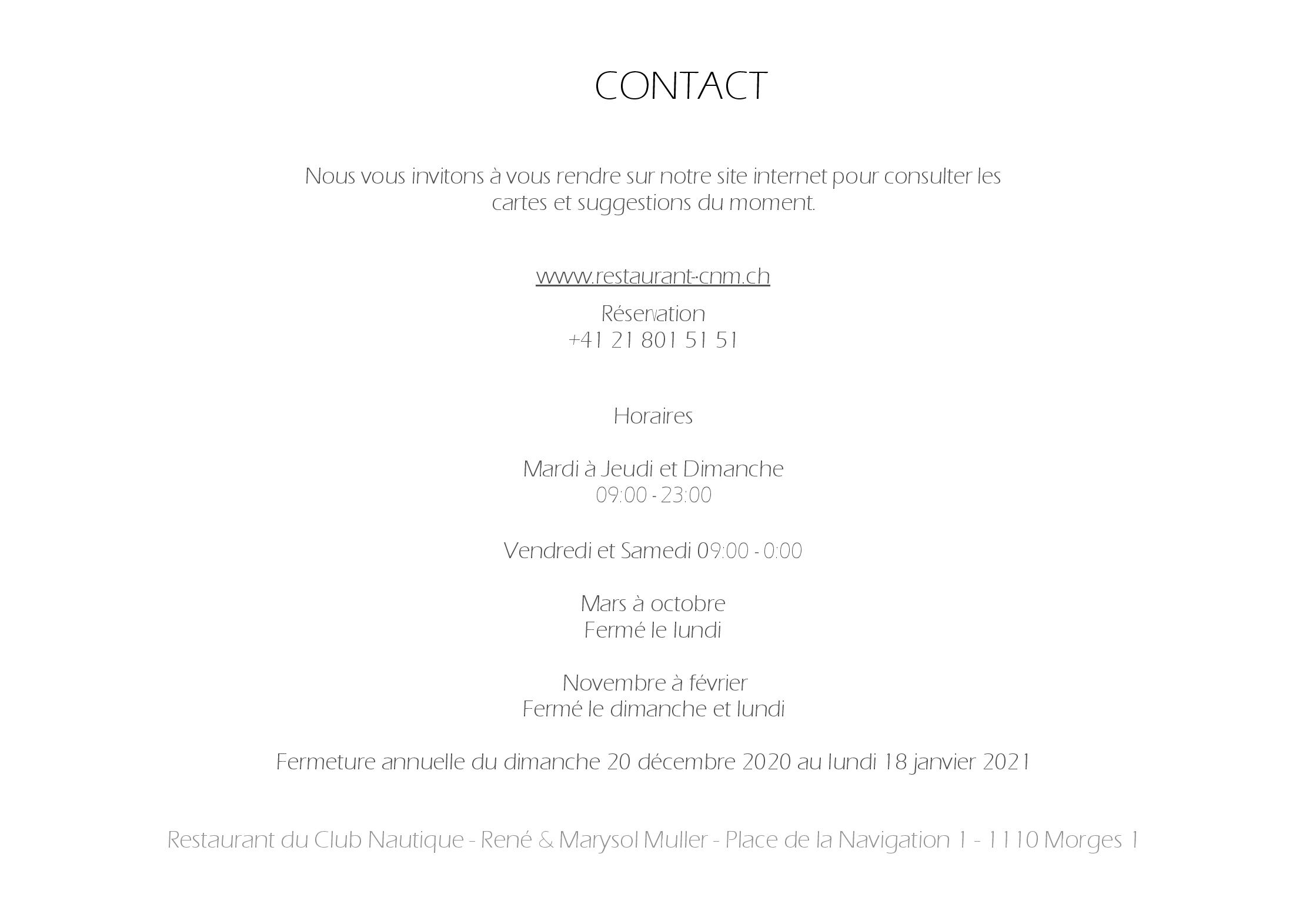Speisekarte Restaurant du Club Nautique in Morges, Seite 9