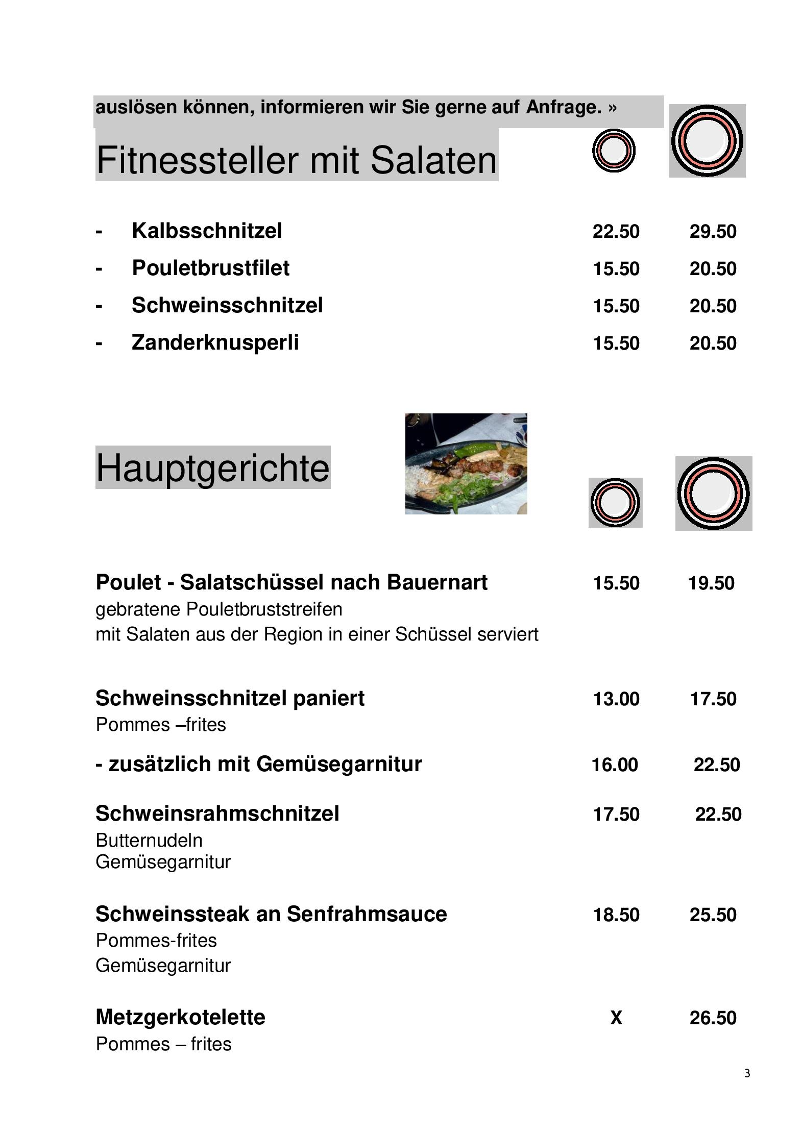 Speisekarte Rössli Romenschwanden in St. Margrethen, Seite 3
