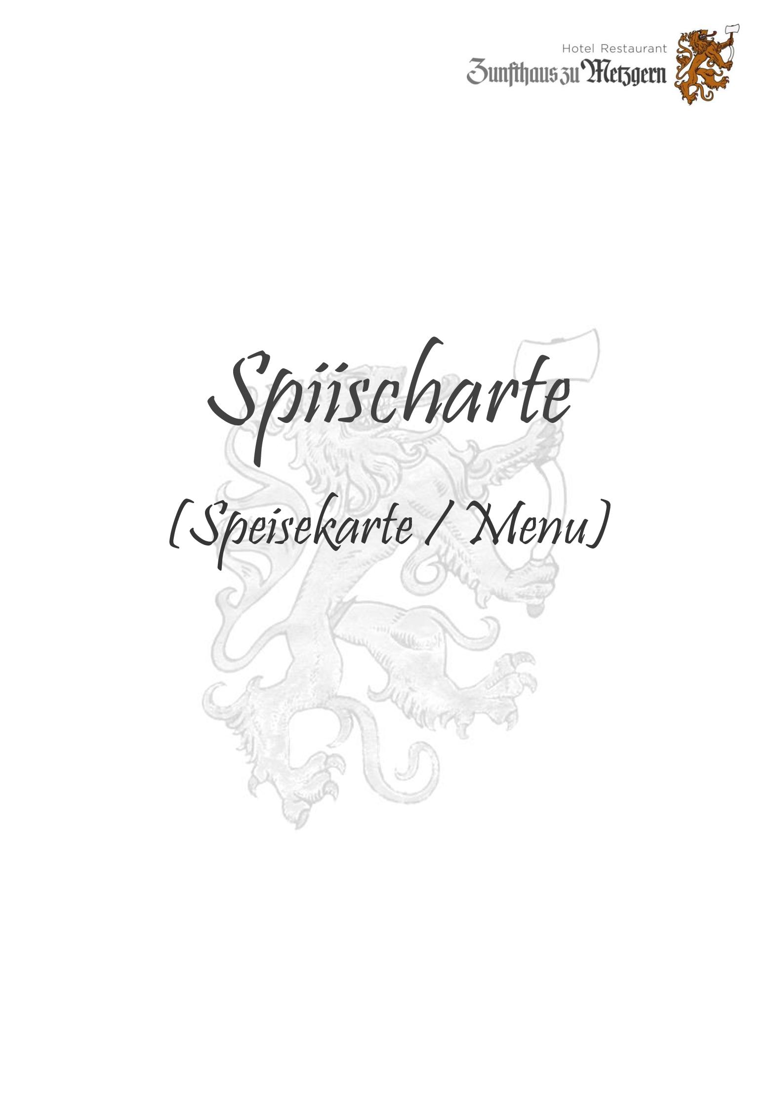 Speisekarte Hotel Restaurant Zunfthaus Zu Metzgern in Thun, Seite 8