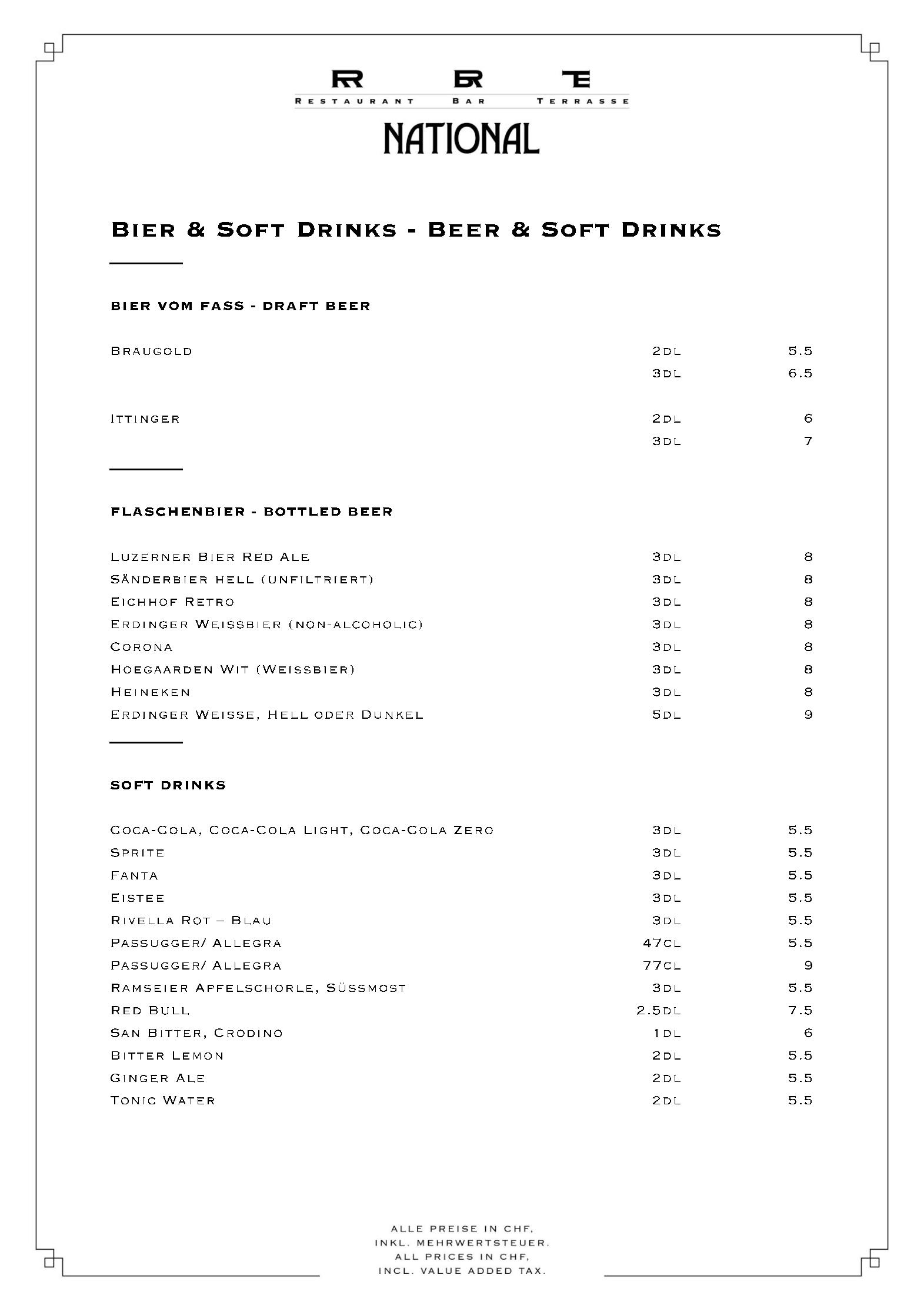 Speisekarte Grandhotel National Restaurant-Bar-Terrasse in Luzern, Seite 15
