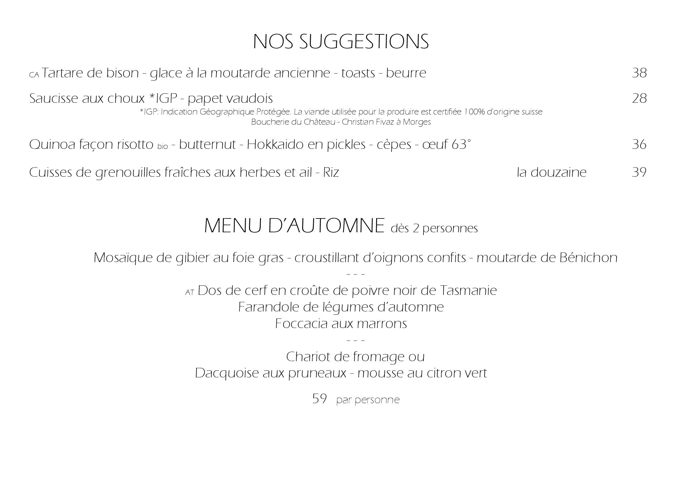 Speisekarte Restaurant du Club Nautique in Morges, Seite 4