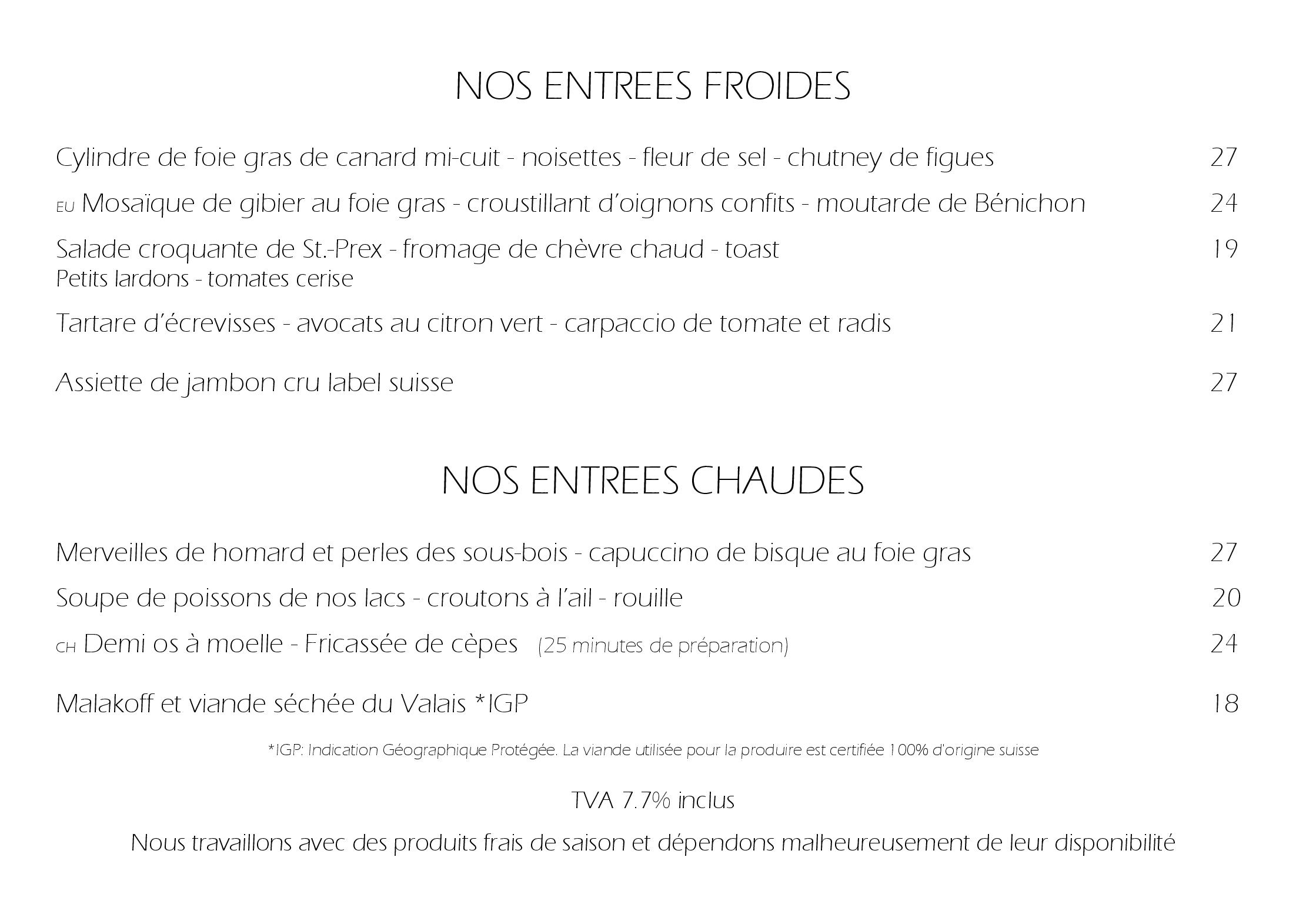 Speisekarte Restaurant du Club Nautique in Morges, Seite 5