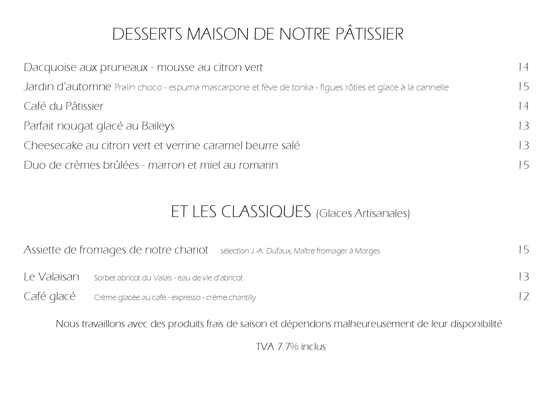 Speisekarte Restaurant du Club Nautique in Morges, Seite 9
