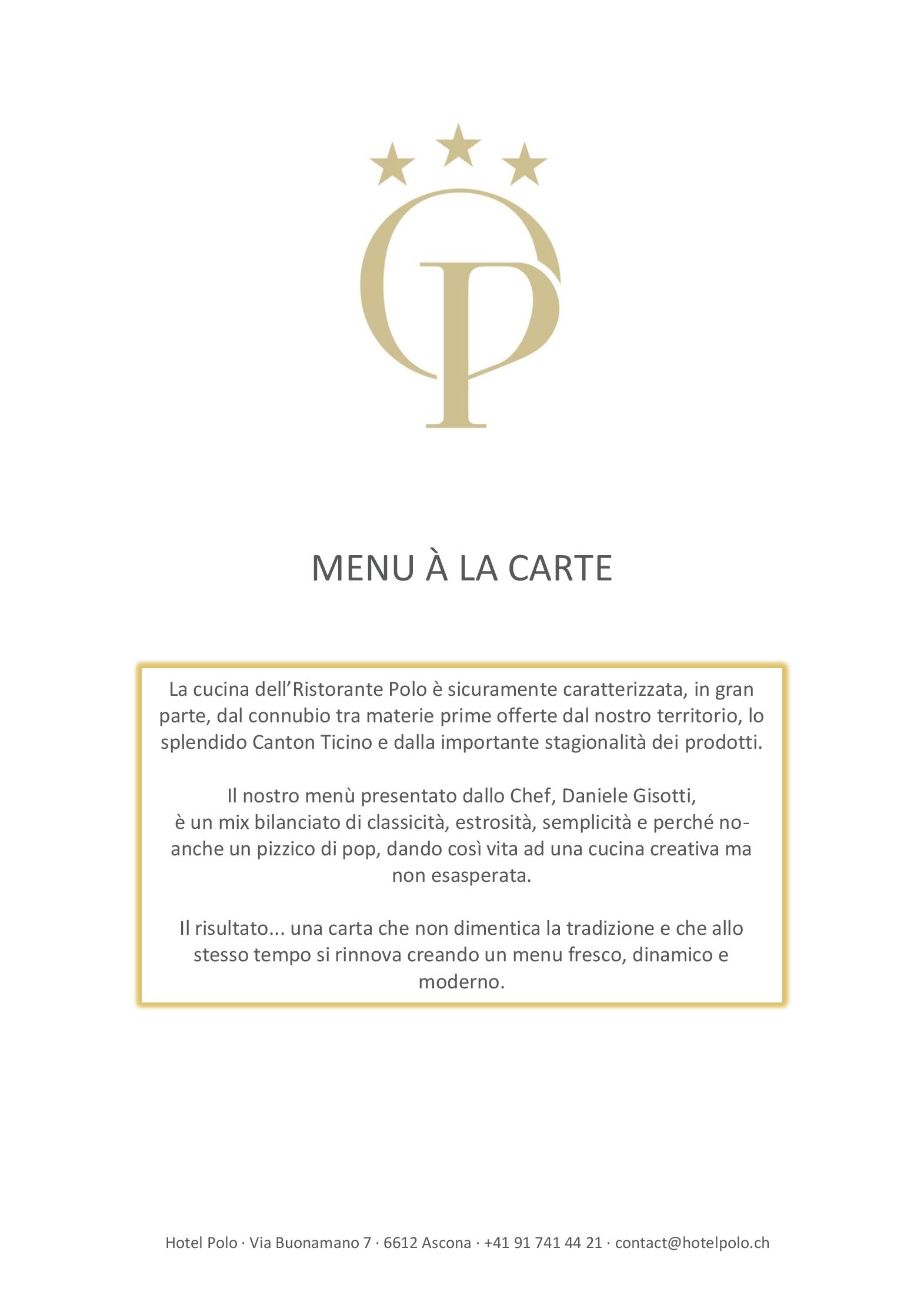 Speisekarte Restaurant Polo in Ascona, Seite 23