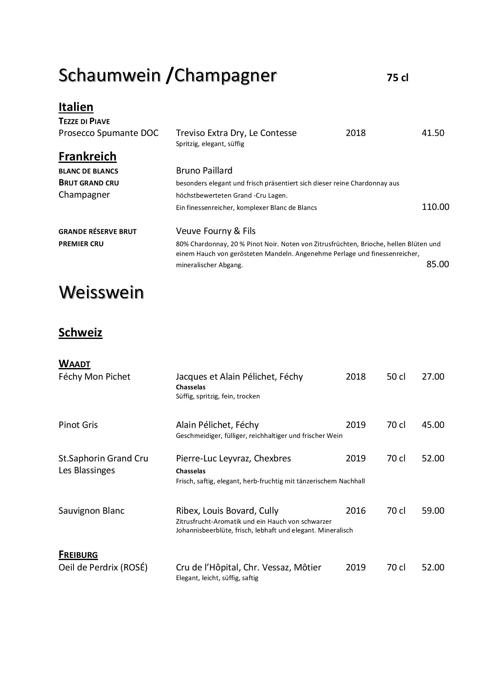 Speisekarte Bergrestaurant Fürenalp in Engelberg, Seite 34