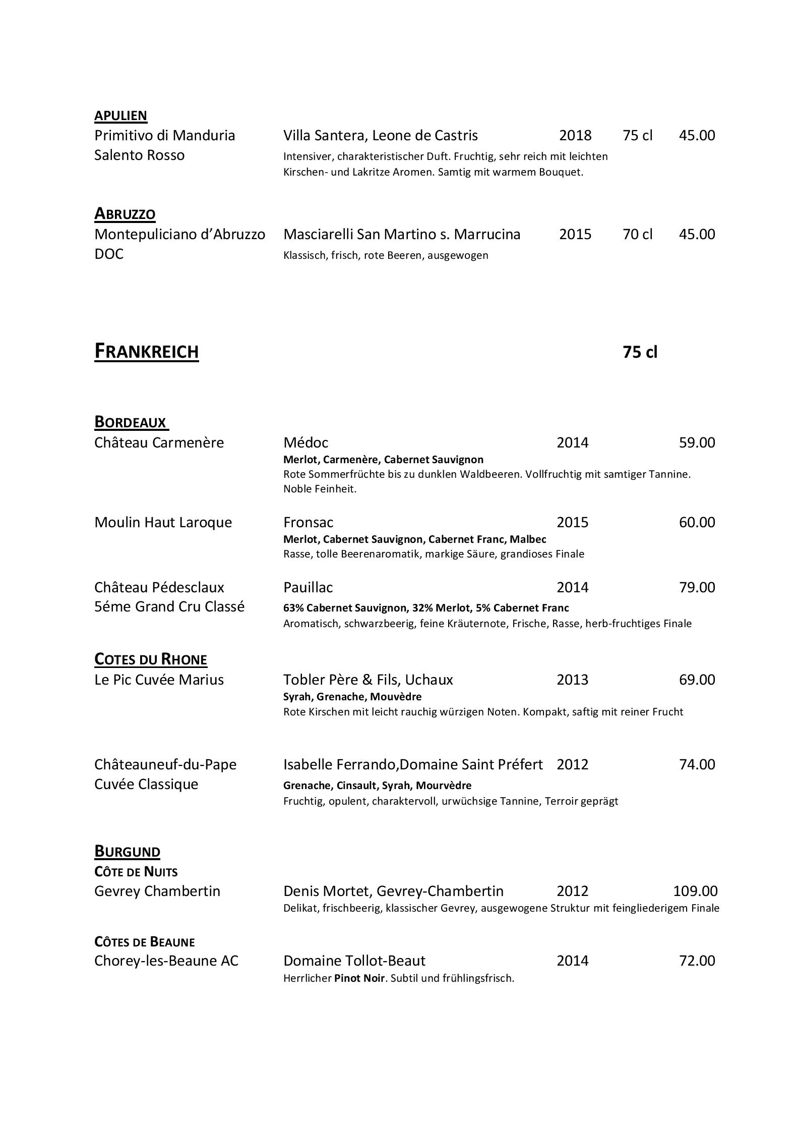 Speisekarte Bergrestaurant Fürenalp in Engelberg, Seite 38