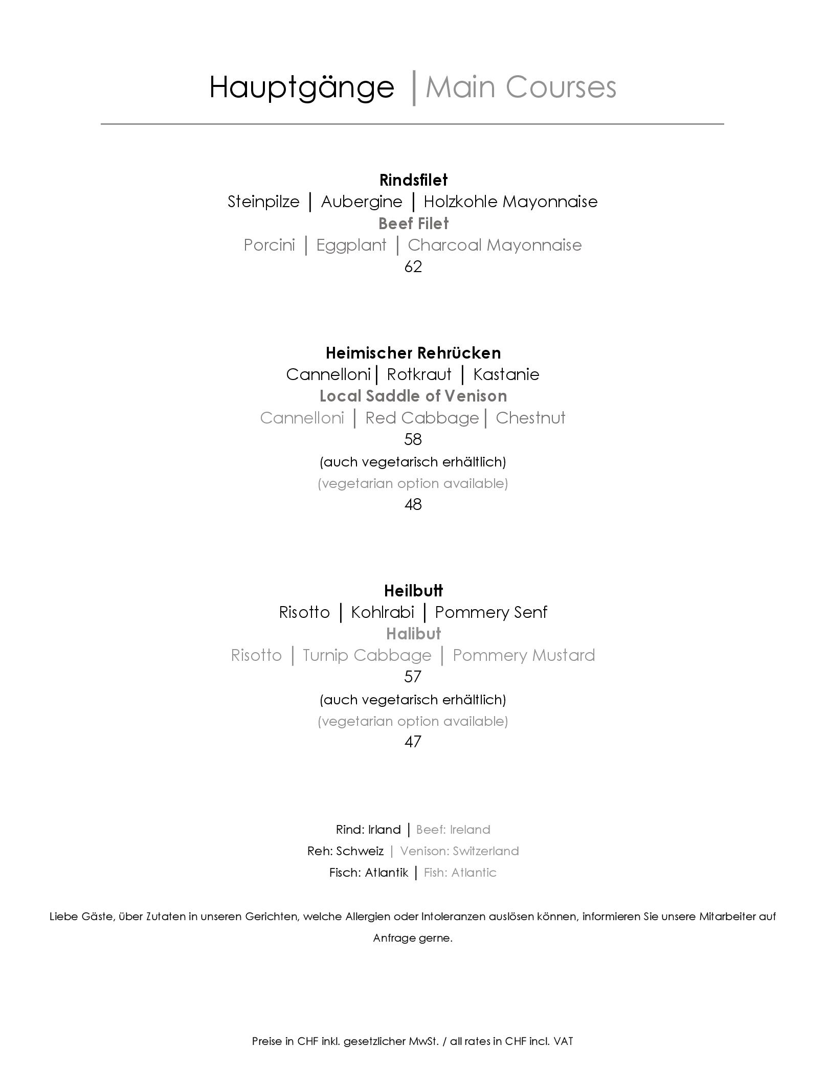 Speisekarte Restaurant Adler in Flaesch, Seite 3