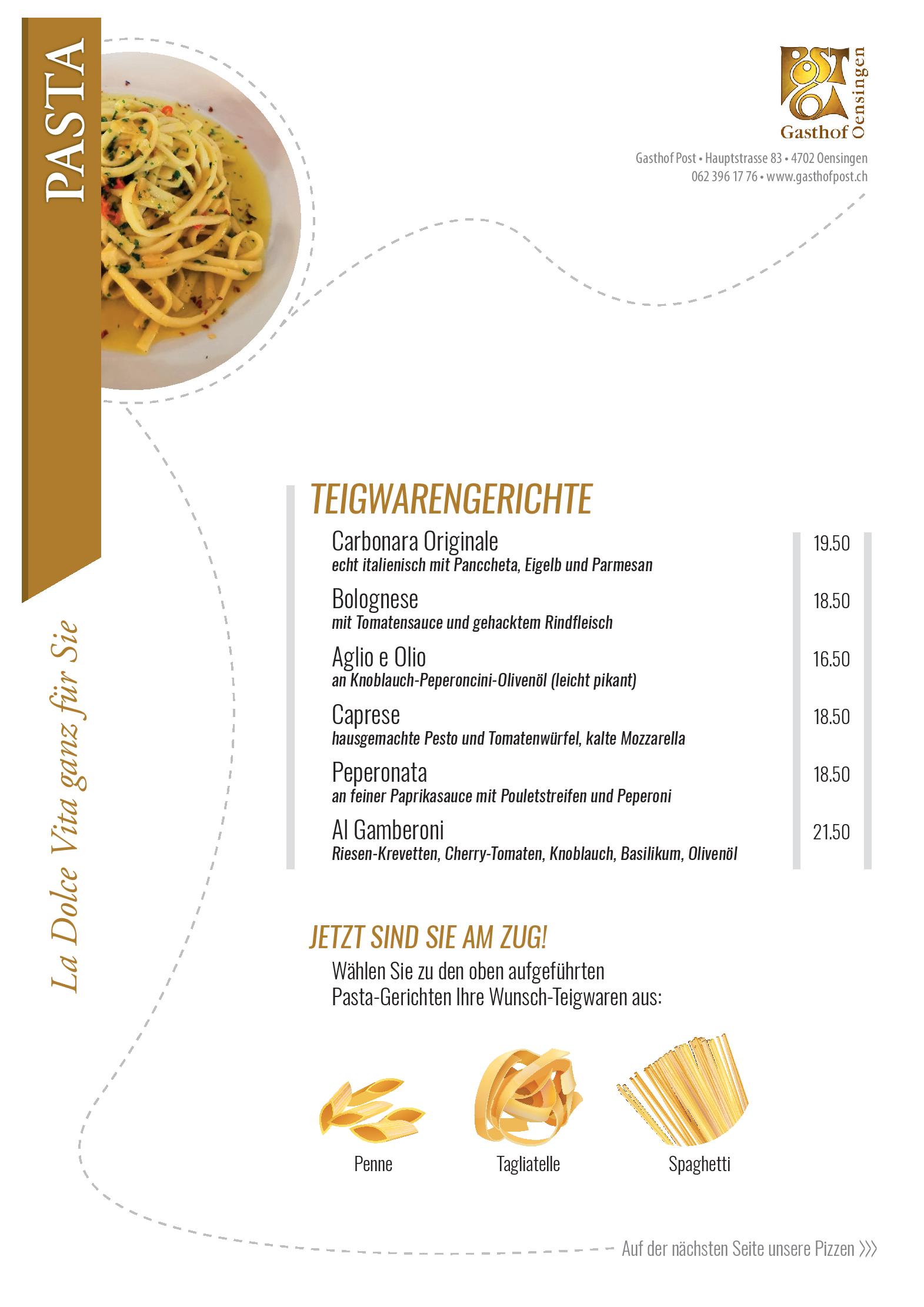 Speisekarte Gasthof Post  in Oensingen, Seite 4