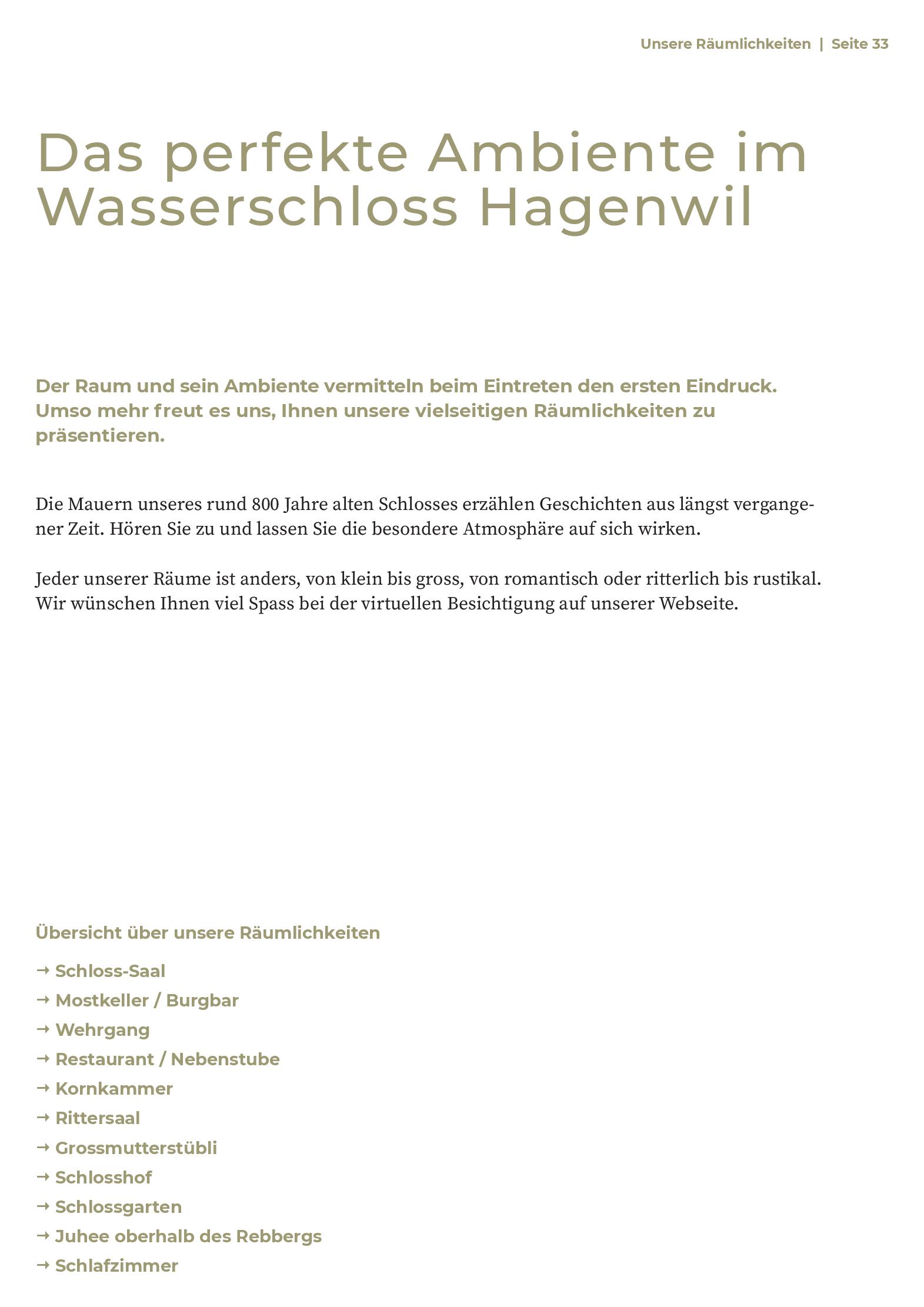 Speisekarte Wasserschloss Hagenwil in Hagenwil bei Amriswil, Seite 3