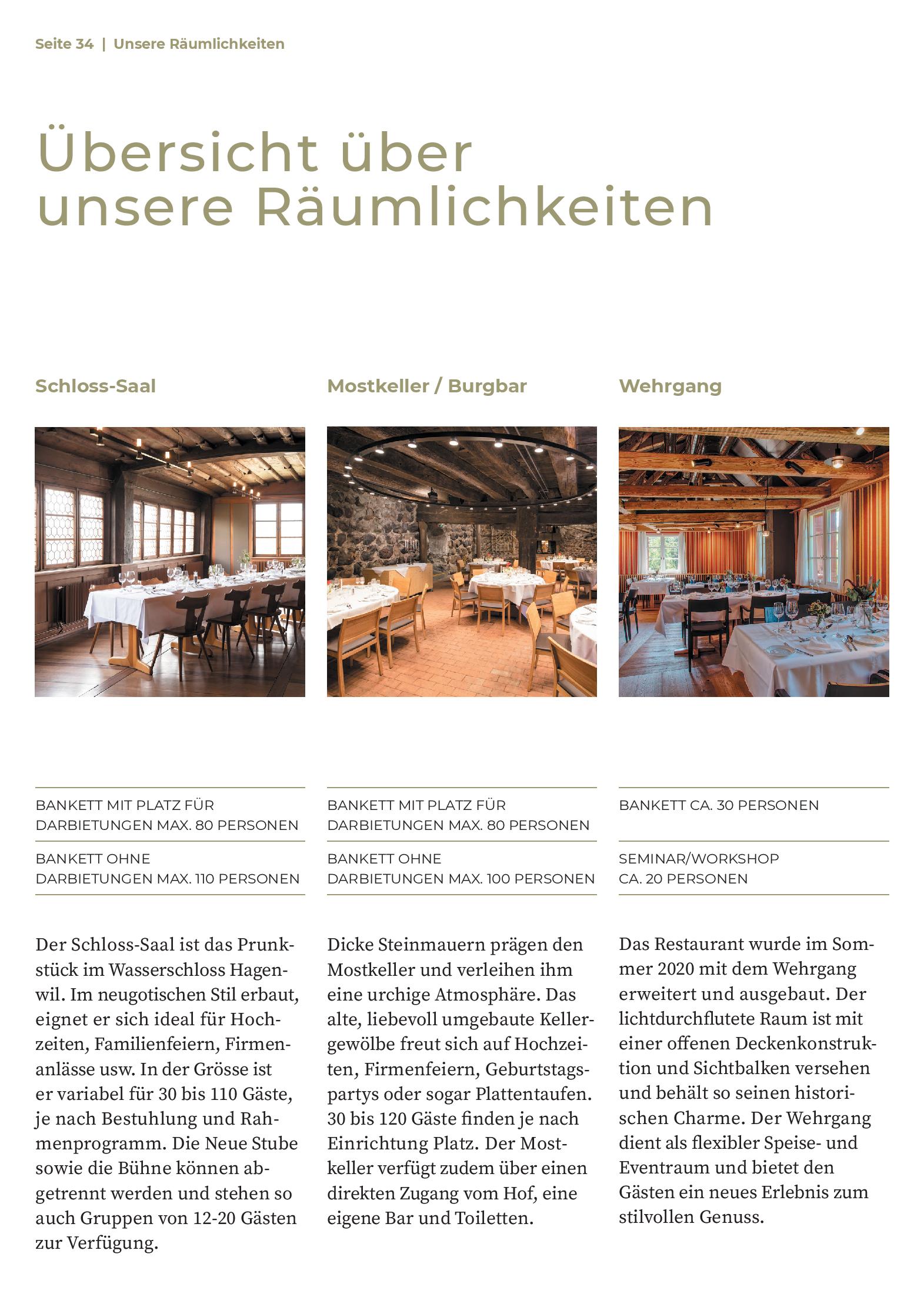 Speisekarte Wasserschloss Hagenwil in Hagenwil bei Amriswil, Seite 39