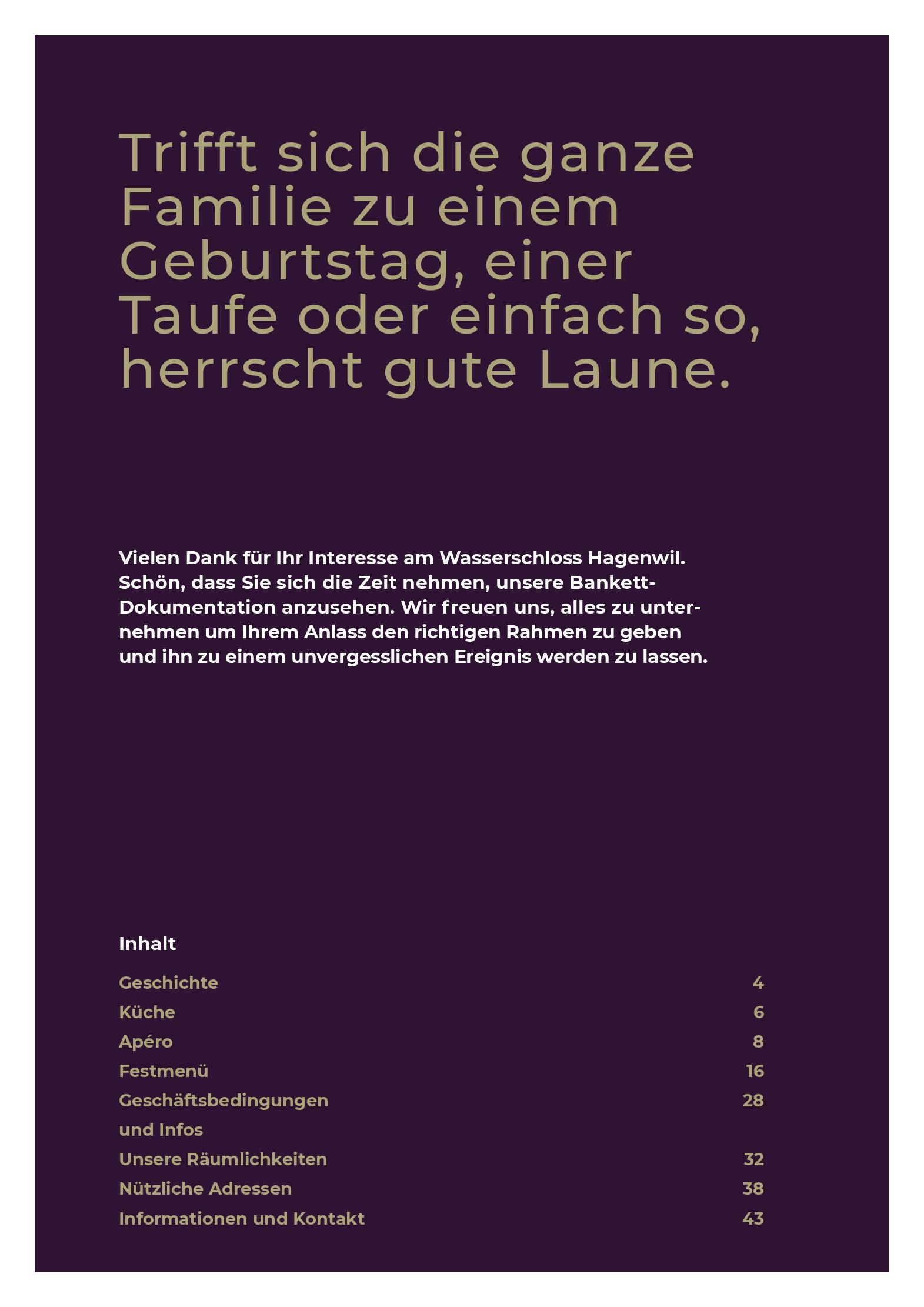 Speisekarte Wasserschloss Hagenwil Restaurant in Amriswil, Seite 30