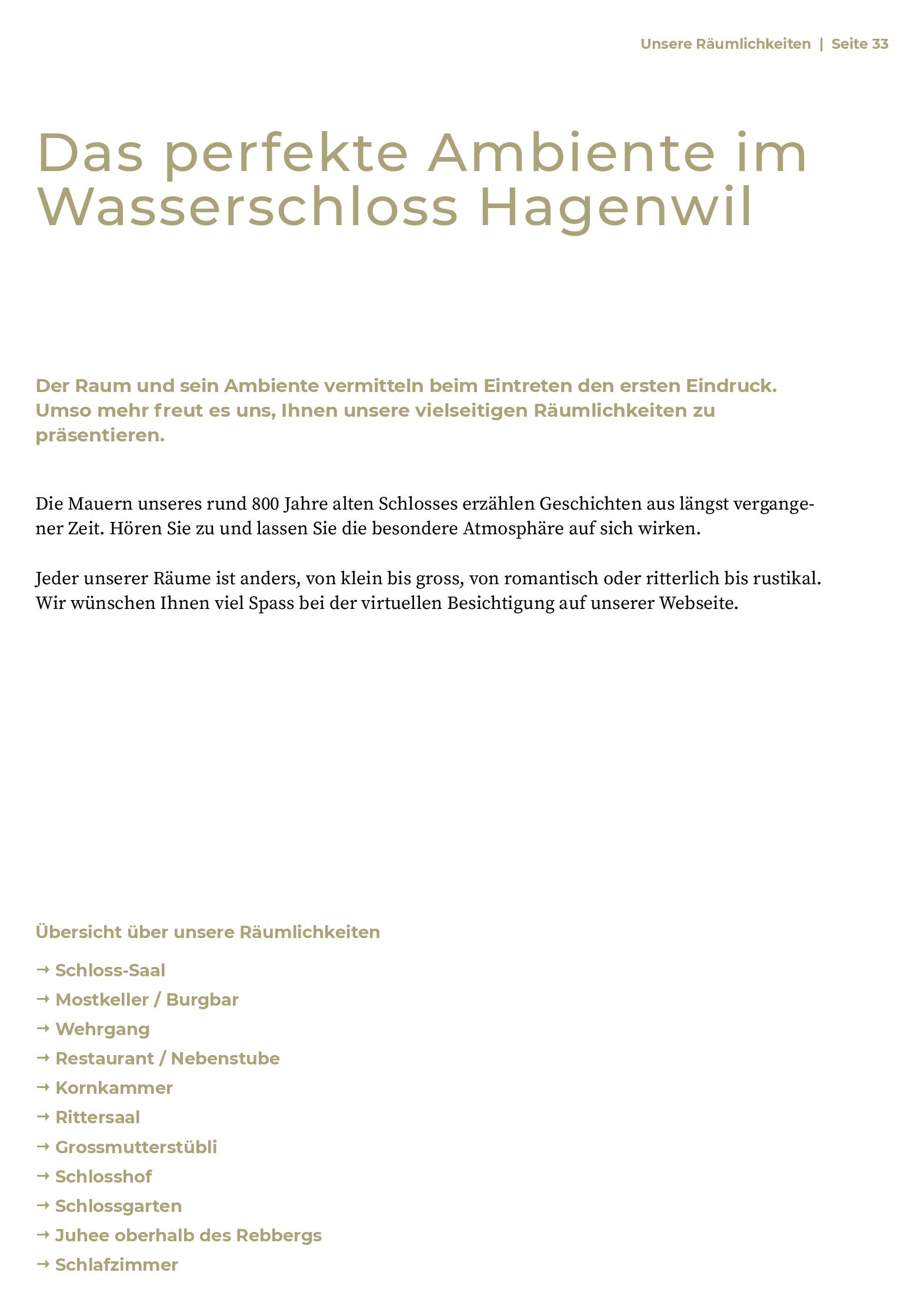 Speisekarte Wasserschloss Hagenwil Restaurant in Amriswil, Seite 33