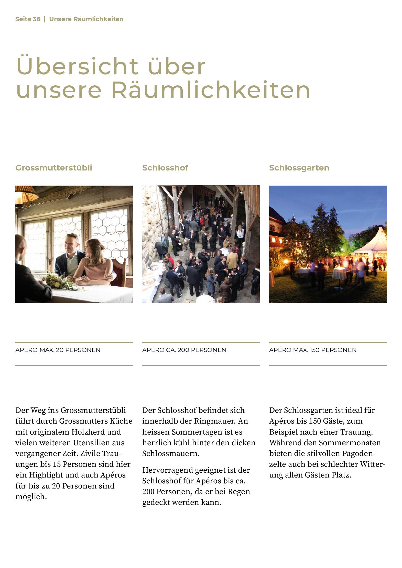 Speisekarte Wasserschloss Hagenwil Restaurant in Amriswil, Seite 36