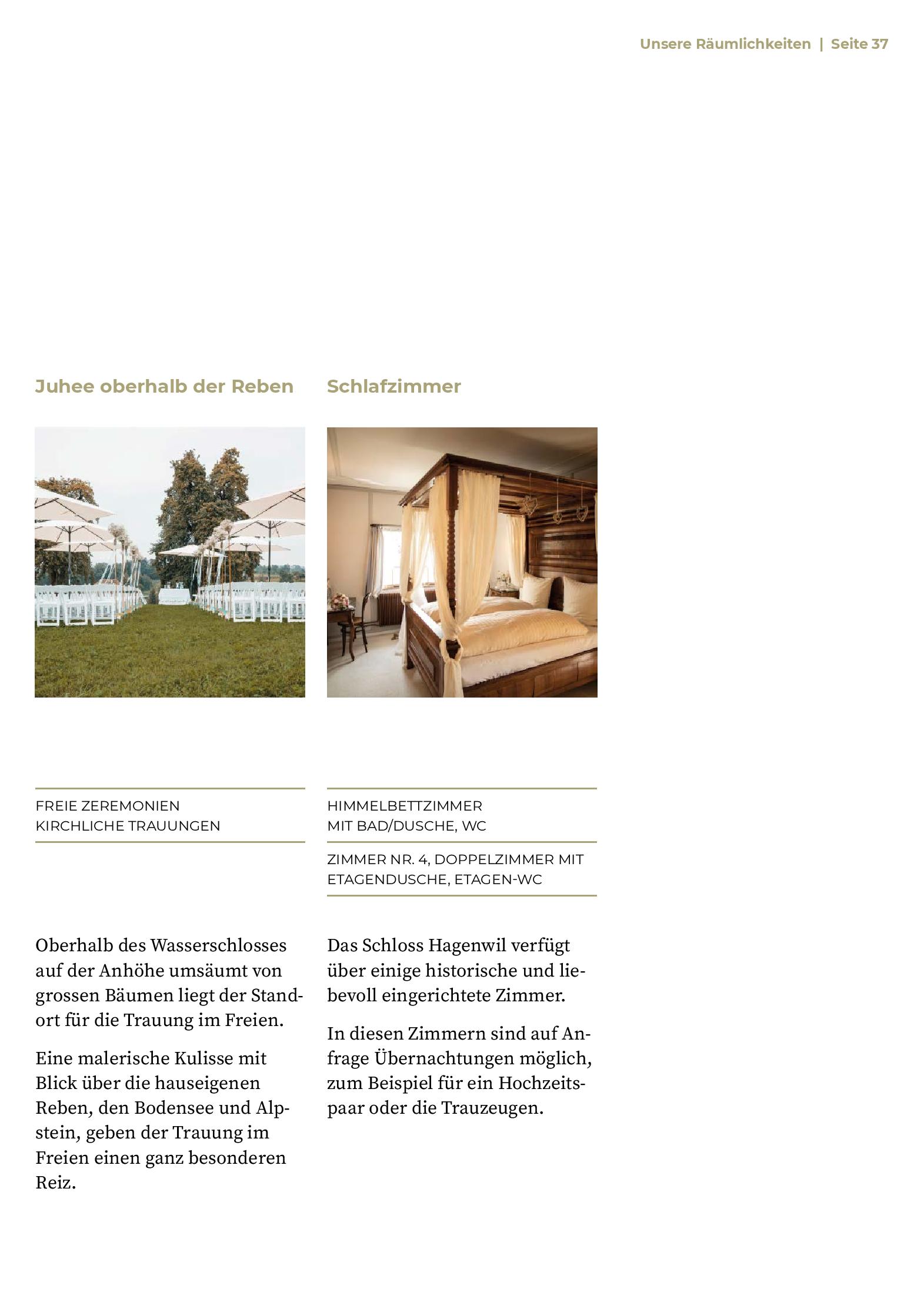 Speisekarte Wasserschloss Hagenwil Restaurant in Amriswil, Seite 37