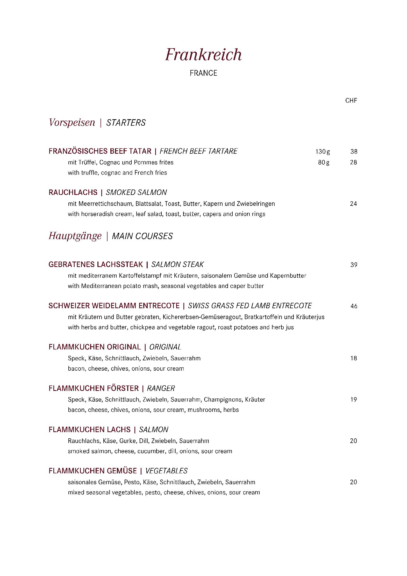 Speisekarte gladys in Bad Ragaz, Seite 37