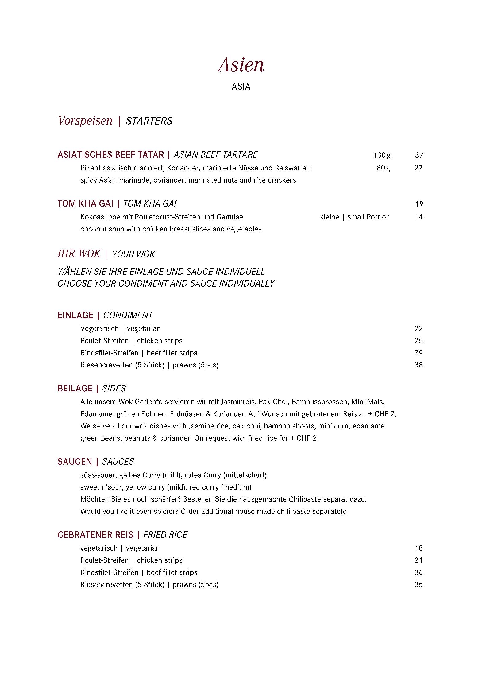 Speisekarte gladys in Bad Ragaz, Seite 12