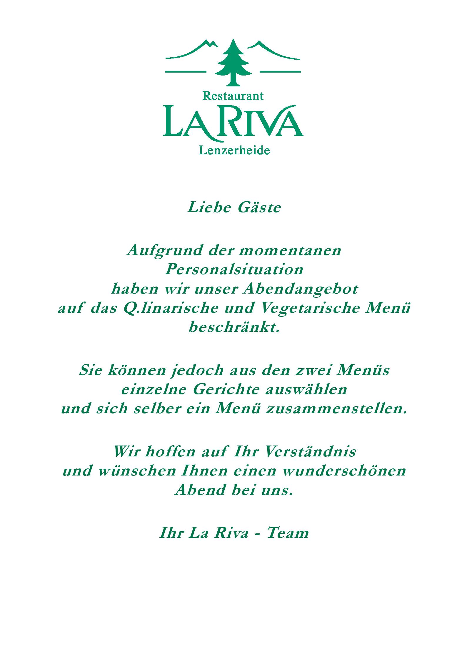 Speisekarte Restaurant La Riva in Lenzerheide, Seite 3