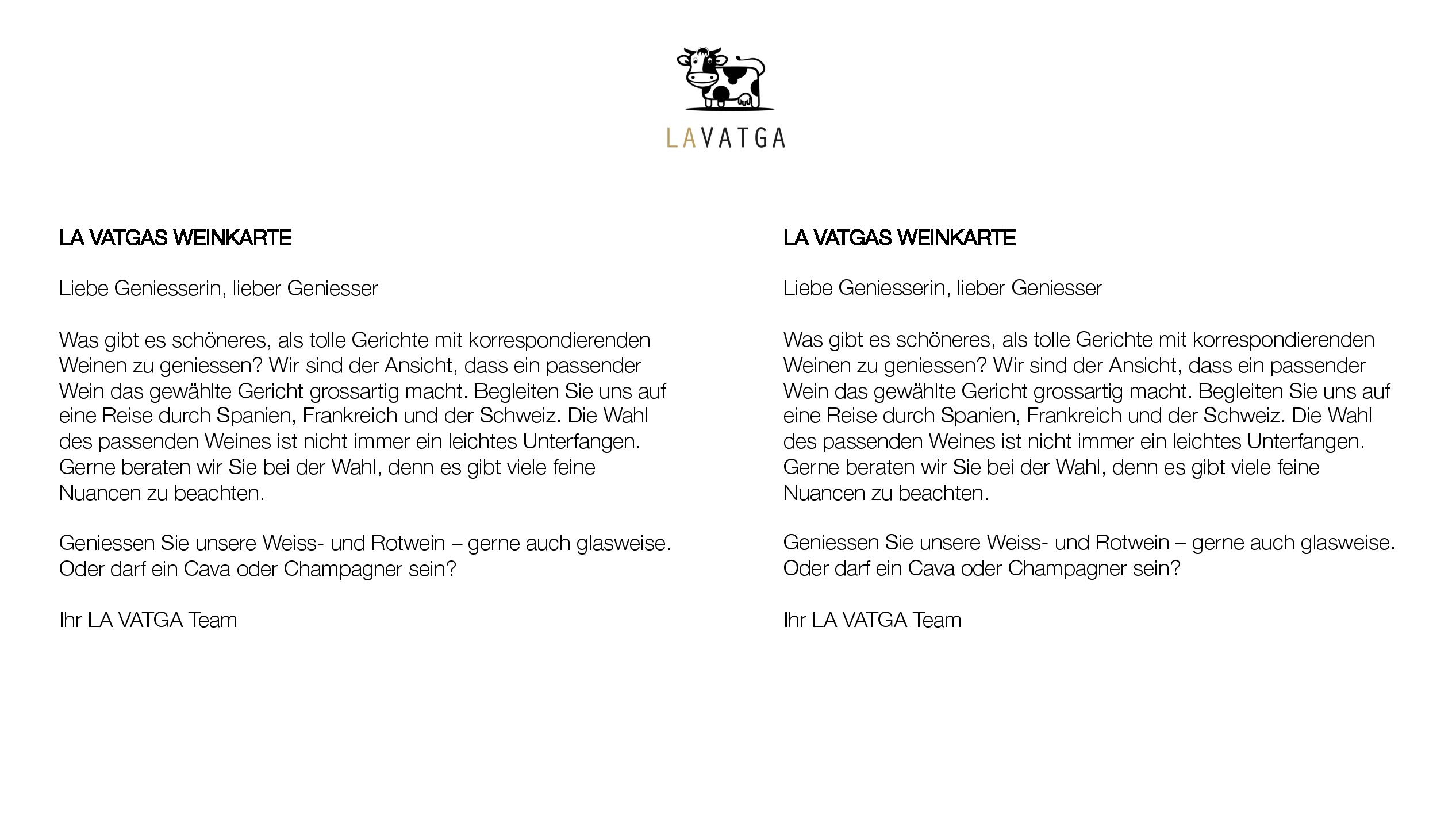 Speisekarte LA VATGA in Lenzerheide, Seite 2