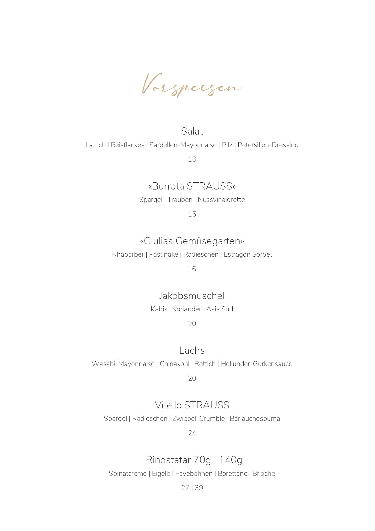 Speisekarte STRAUSS | Restaurant | Vineria & Bar in Winterthur, Seite 6