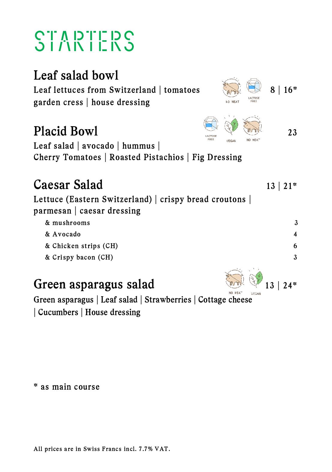 Speisekarte Buckhuser Restaurant in Zürich altstetten, Seite 8