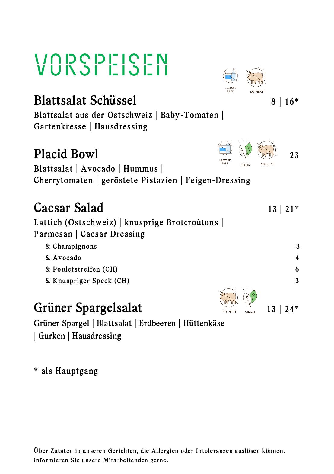 Speisekarte Buckhuser Restaurant in Zürich altstetten, Seite 18