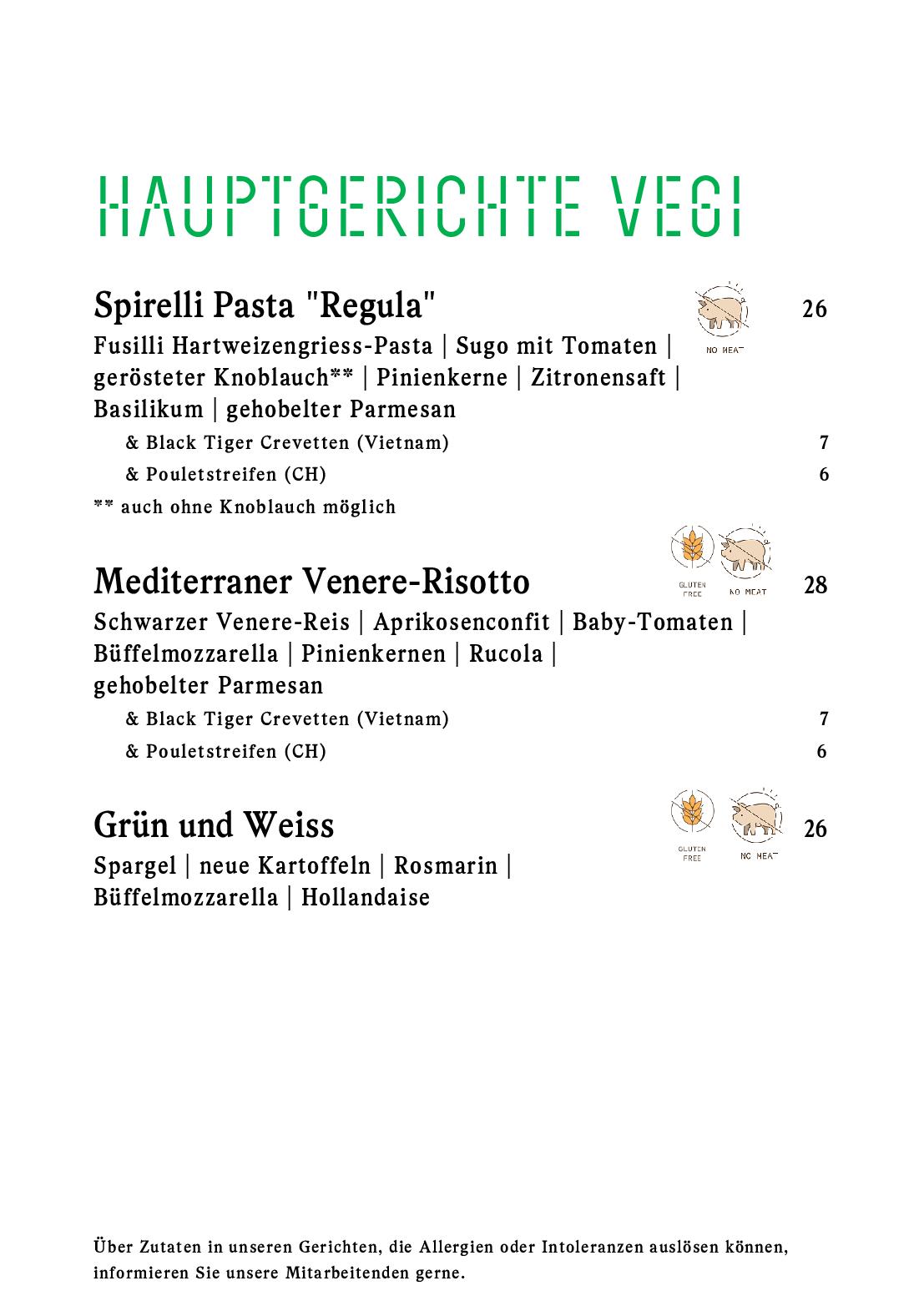 Speisekarte Buckhuser Restaurant in Zürich altstetten, Seite 20
