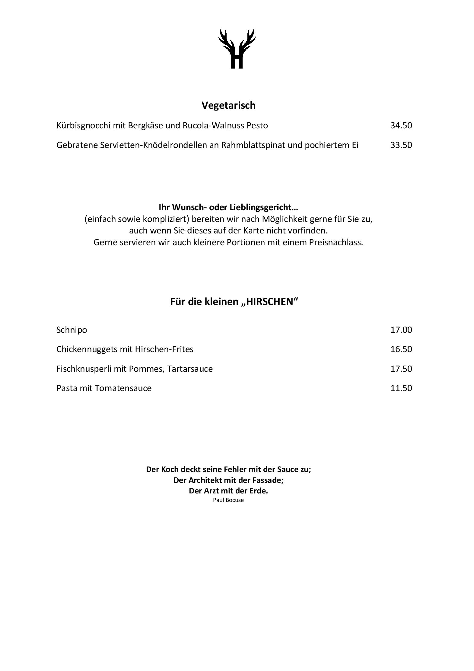 Speisekarte Hirschen Oberkirch in Oberkirch LU, Seite 7