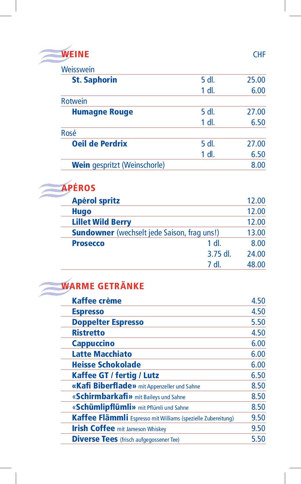 Speisekarte pipo's BAR  in Berlingen, Seite 2
