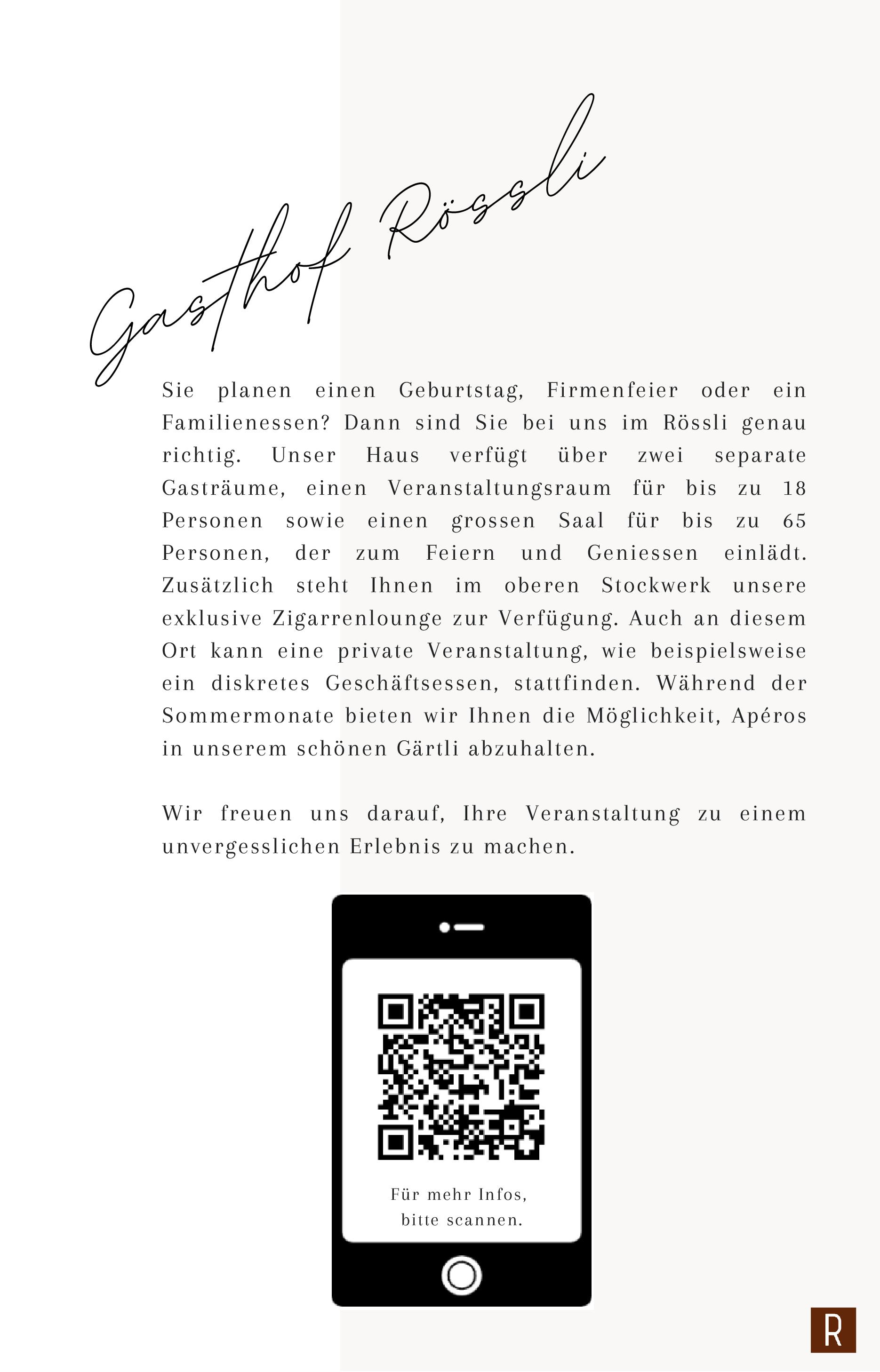 Speisekarte Rössli in Würenlos, Seite 1