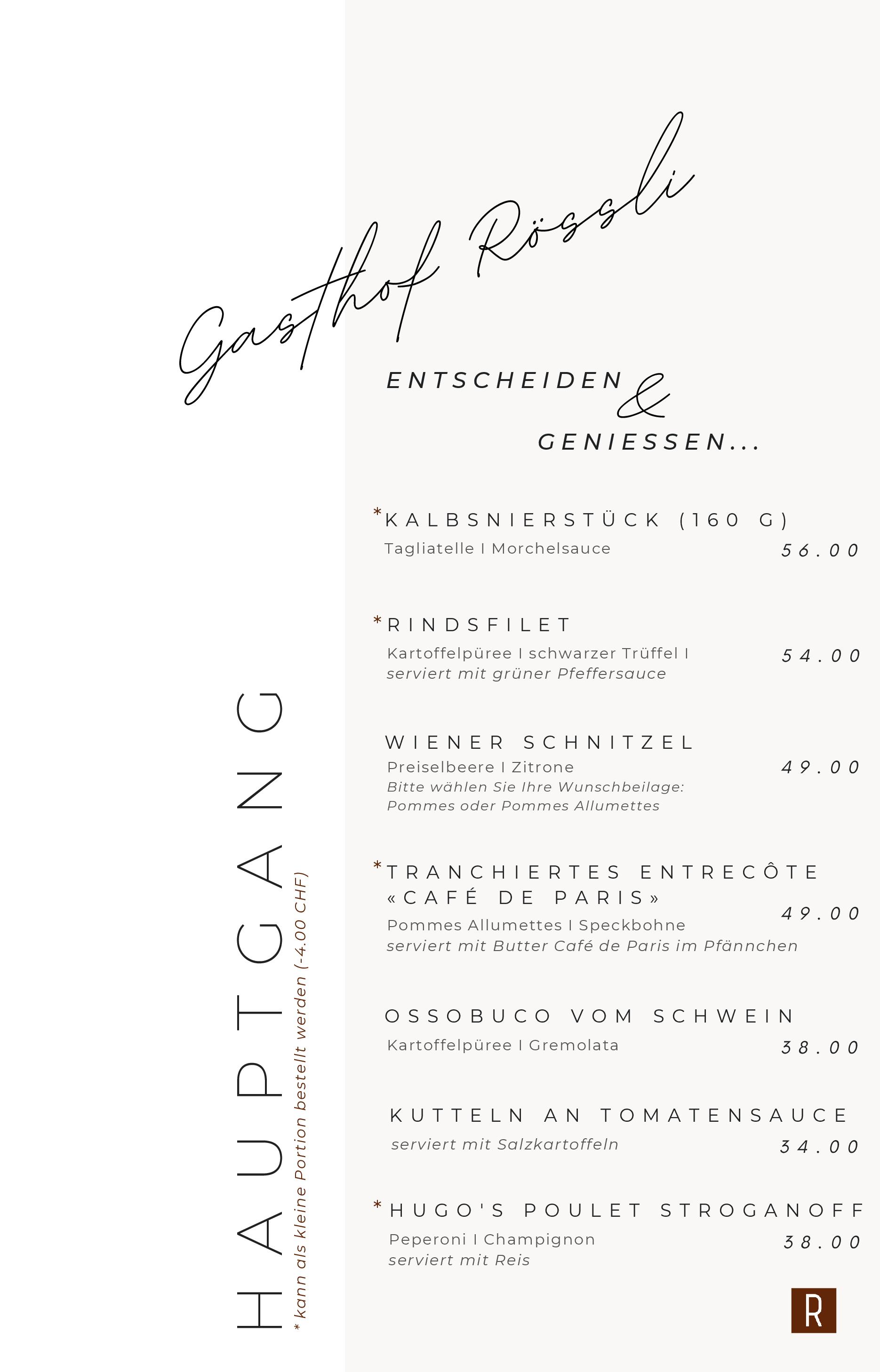 Speisekarte Rössli in Würenlos, Seite 3