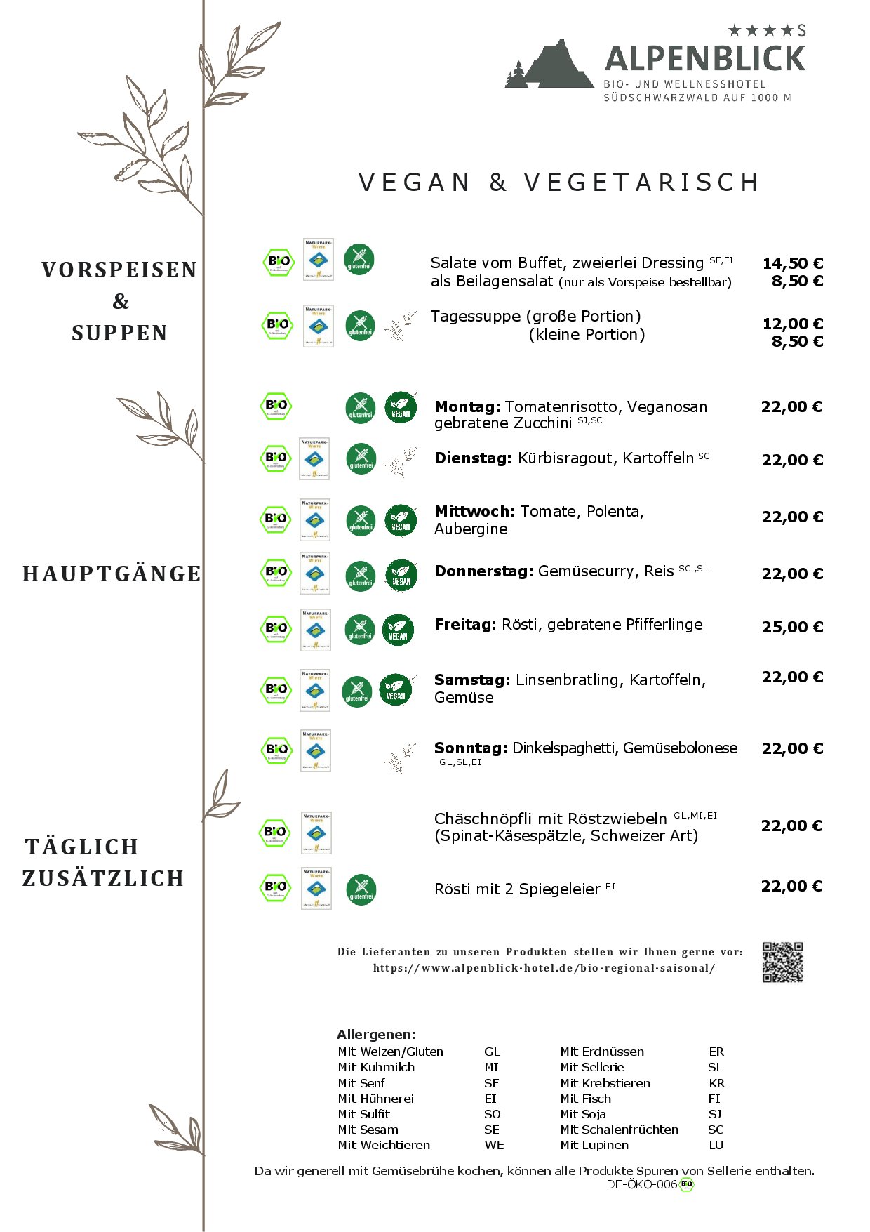 Speisekarte Alpenblick in Höchenschwand, Seite 3